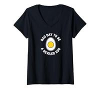 Femme Mauvaise journée pour être Un œuf à la Diable Dîner drôle de T-Shirt avec Col en V