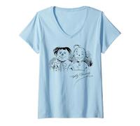 Femme Max et Moritz (avec Signature) T-Shirt avec Col en V