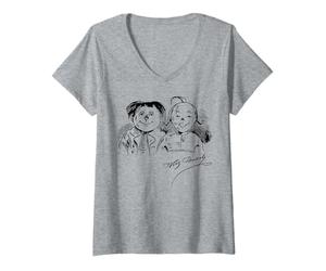 Femme Max et Moritz (avec Signature) T-Shirt avec Col en V