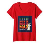 Femme Max in The City Pets Vibes T-Shirt avec Col en V
