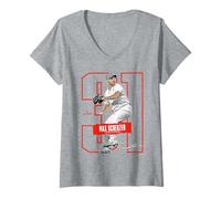 Femme Max Scherzer | Joueurs de baseball de Toronto | MLBMAX301N T-Shirt avec Col en V