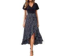 Femme Maxi Robe Grande Taille Robe Imprimé Floral Dress Manche Longue Décontractée Robe De Plage Loose Chic Cocktail Plage Mini Jupe Vacances Printemps et été Vetement Femme Pas Cher Robe Crayon