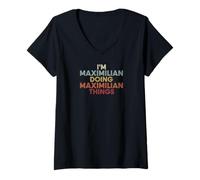 Femme Maximilian Name Maximilian Personalized Name First Given T-Shirt avec Col en V