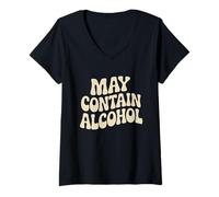 Femme May Contain Alcohol Proverbe Drôle Alcool Mallorca Party T-Shirt avec Col en V