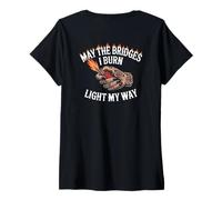 Femme May The Bridges I Burn Light My Way Funny Goth Gothic Games T-Shirt avec Col en V