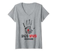 Femme Me buscarán y me encontrarán, La Búsqueda de Todo Corazón T-Shirt avec Col en V