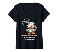 Femme Me reloger, marre d'être Adulte, Je Cherche à me reloger T-Shirt avec Col en V