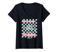 Femme Mean Girls Get in Loser Girly Checkerboard Y2K Movie T-Shirt avec Col en V