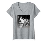 Femme Meat Loaf Bat Out of Hell, Chanteur de Pop Rock théâtral (1985) T-Shirt avec Col en V