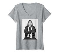 Femme Meat Loaf, Chanteur de Rock théâtral, Bat Out of Hell (1985) T-Shirt avec Col en V