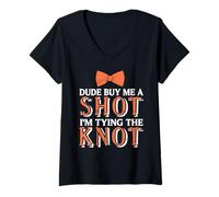Femme Mec paye-moi un shot je me marie T-Shirt avec Col en V