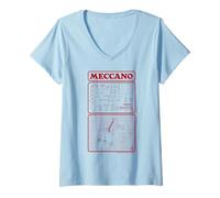 Femme Meccano Maquette Chariots élévateurs Diagramme Rétro T-Shirt avec Col en V