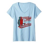 Femme Meccano Modèle Robot Retro France Publicité T-Shirt avec Col en V