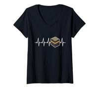 Femme Mecque battement de cœur Islam Hadj Cadeau musulman T-Shirt avec Col en V