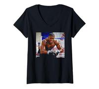 Femme Médaillé d'or de Boxe Anthony Joshua Dick Barnatt T-Shirt avec Col en V