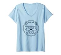 Femme Médaillon œil Ancien Grec Heritage Pride hellénique T-Shirt avec Col en V