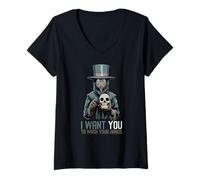 Femme Médecin De La Peste Je Veux Que Tu Te Laves Les Mains T-Shirt avec Col en V