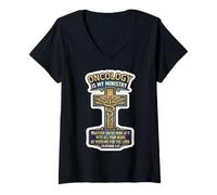 Femme Médecin oncologue chrétien L'oncologie est Mon ministère (Jésus, O.D.) T-Shirt avec Col en V