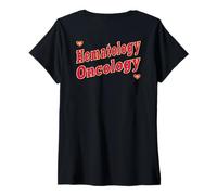 Femme MÉDECINS HÔPITAL Infirmier HÉMATOLOGIE ONCOLOGIE T-Shirt avec Col en V