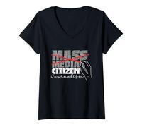 Femme Médias Journalisme Citoyen Journalism Journaliste Citoyen T-Shirt avec Col en V