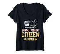 Femme Médias Journalisme Citoyen Journalism Journaliste Citoyen T-Shirt avec Col en V