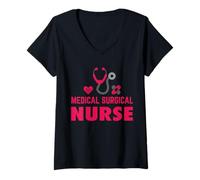Femme Medical Surgical Nurse Funny Nursing Nurses T-Shirt avec Col en V