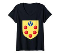 Femme Médicis Heraldique Florence et Toscane Emblème Histoire italienne T-Shirt avec Col en V
