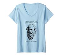 Femme Médiocrate : Assez Bon pour Le Travail du Gouvernement - Wisdom Logic T-Shirt avec Col en V