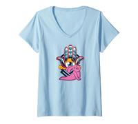 Femme Méditation Yoga Lapin Contrology Pilates T-Shirt avec Col en V