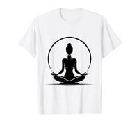 Femme Méditation Yoga - Silhouette Zen et Mindfulness T-Shirt Graphique avec Valeur