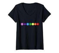 Femme Méditation Zen Yoga Mandala Paresseux Reiki Chaîne de Chakra T-Shirt avec Col en V