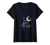 Femme Méditations de yoga Mandala Graphique de lune d'hippocampe T-Shirt avec Col en V