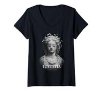 Femme Médusa Justice T-Shirt avec Col en V