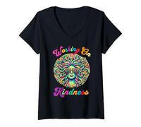 Femme Medusa Working on Kindness Pun Sunglasses Greek Mythology T-Shirt avec Col en V