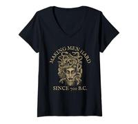 Femme Méduse Le regard féminin, Pierre le patriarcat, féministe T-Shirt avec Col en V
