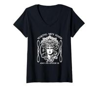 Femme Méduse, rendre les hommes durs depuis le 6ème siècle avant JC T-Shirt avec Col en V