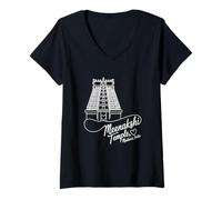 Femme Meenakshi Temple Madurai, Inde Signature Cœur Art Souvenir T-Shirt avec Col en V