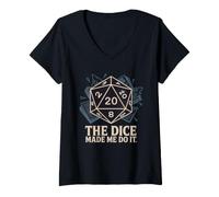 Femme Meeples Jeu de société Jeu de Table avec dés roulants Humour T-Shirt avec Col en V