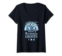 Femme Méfiez-Vous des fantômes d'auto-Stop - Cadeaux d'halloween T-Shirt avec Col en V