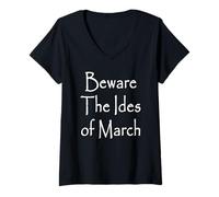 Femme Méfiez-Vous des Ides of March T-Shirt avec Col en V