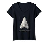 Femme Megalodon Tooth Fossil Hunter Paléontologie T-Shirt avec Col en V