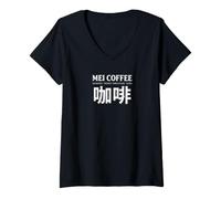 Femme Mei Coffee Shanghai, Concession française, Chine T-Shirt avec Col en V