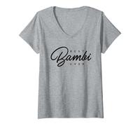 Femme Meilleur Cadeau Bambi Ever T-Shirt avec Col en V