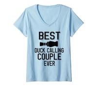 Femme Meilleur Couple d'appels de Canard T-Shirt avec Col en V