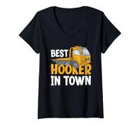 Femme Meilleur Hooker in Town Funny Tow Truck Driver T-Shirt avec Col en V