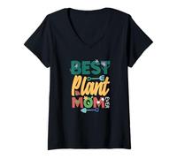 Femme Meilleur Jardinier Amusant de Tous Les Temps avec Plant Mama T-Shirt avec Col en V