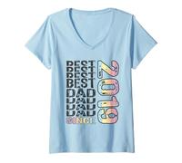 Femme Meilleur Papa du Monde - sans Blague - Papa Depuis 2019 T-Shirt avec Col en V