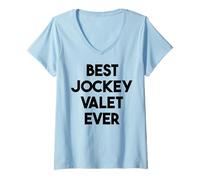 Femme Meilleur Valet Jockey jamais T-Shirt avec Col en V