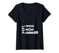Femme Meilleure épouse, Maman et archéologue - Illustration autonomisée des Femmes T-Shirt avec Col en V