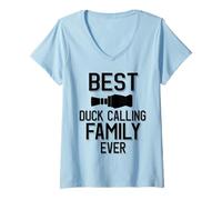 Femme Meilleure Famille d'appels de Canard T-Shirt avec Col en V